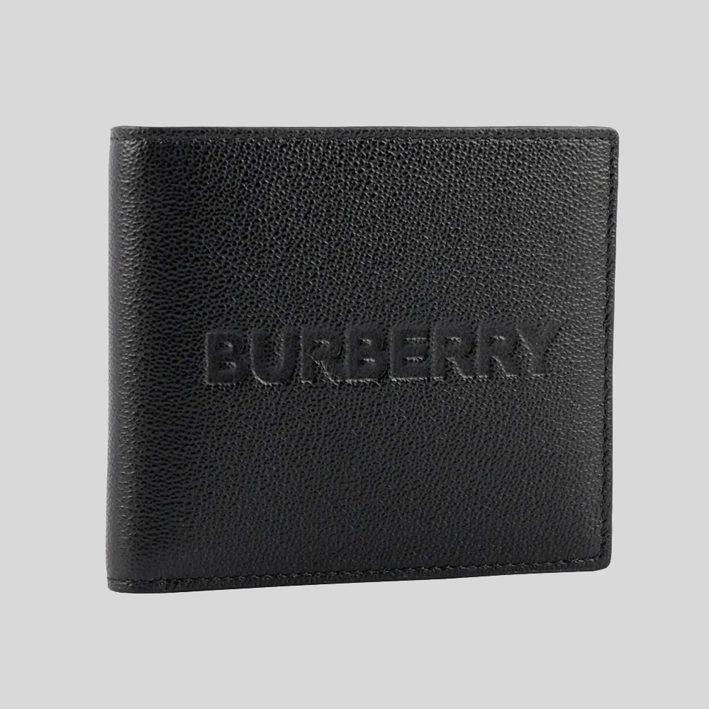 Burberry Embossed Logo Leather International Bifold Wallet In