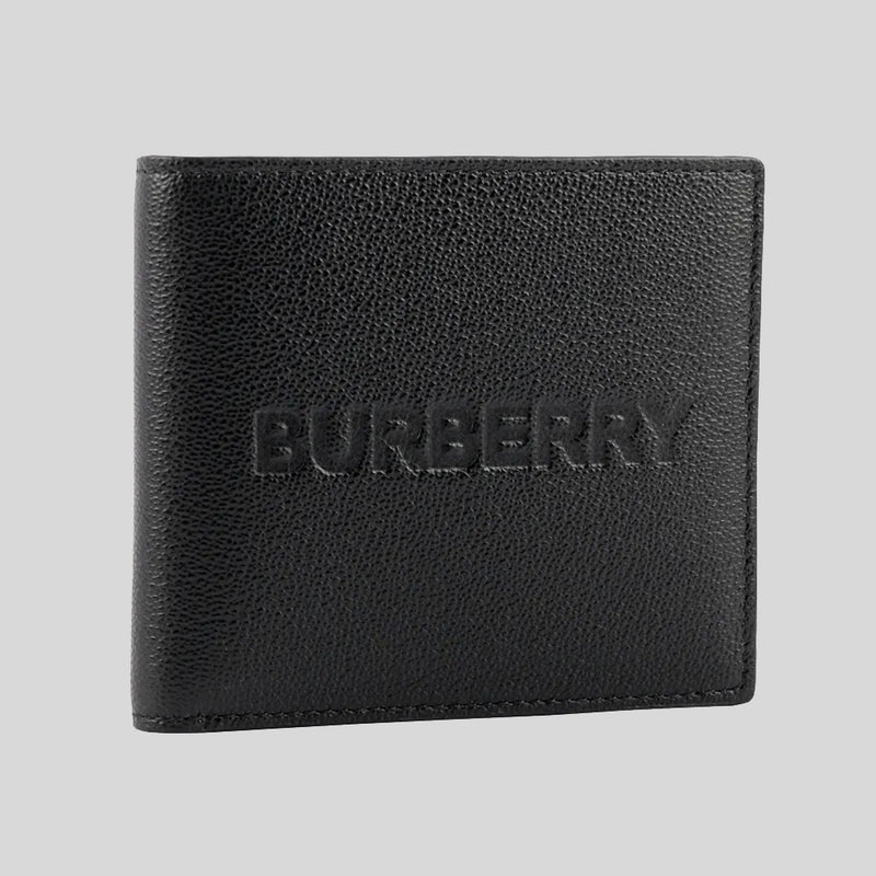 Burberry Embossed Logo Leather International Bifold Wallet In Black 80528811