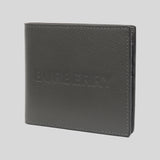 Burberry Embossed Logo Leather International Bifold Wallet In Charcoal Grey 80528821