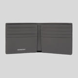 Burberry Embossed Logo Leather International Bifold Wallet In Charcoal Grey 80528821