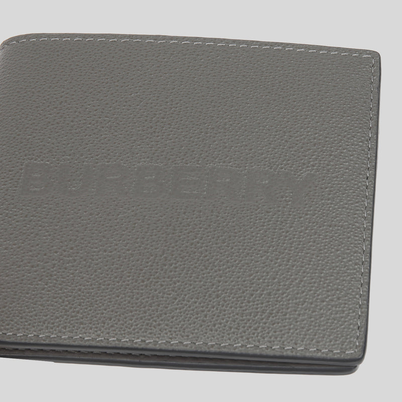 BURBERRY Embossed Logo Leather International Bifold Wallet In Charcoal Grey 80528821