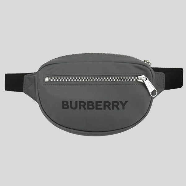 Burberry Cannon Branded Nylon Belt/Crossbody Bag Grey 80528881