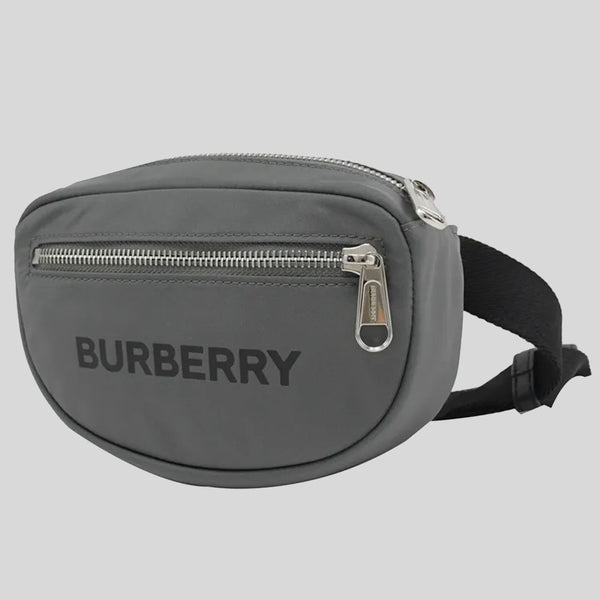 BURBERRY Cannon Branded Nylon Belt/Crossbody Bag Grey 80528881