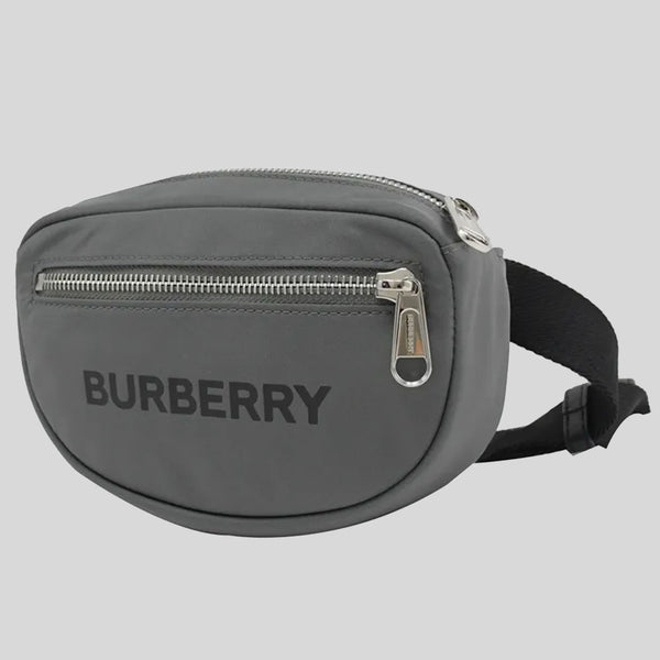 Burberry Cannon Branded Nylon Belt/Crossbody Bag Grey 80528881