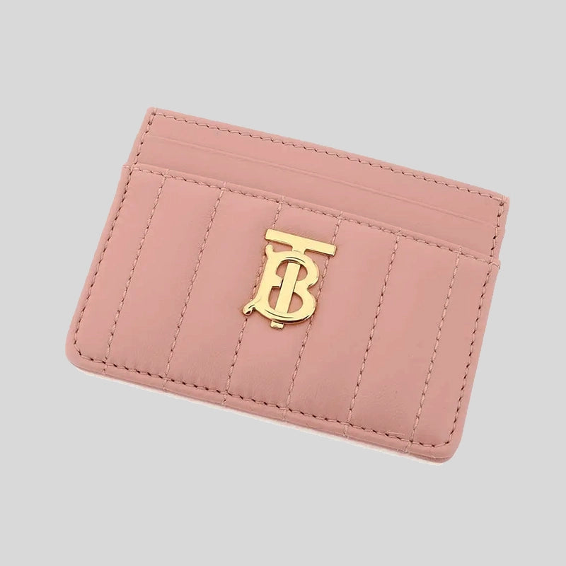 BURBERRY Quilted Leather Lola Card Case Dusky Pink 80623711