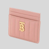 BURBERRY Quilted Leather Lola Card Case Dusky Pink 80623711