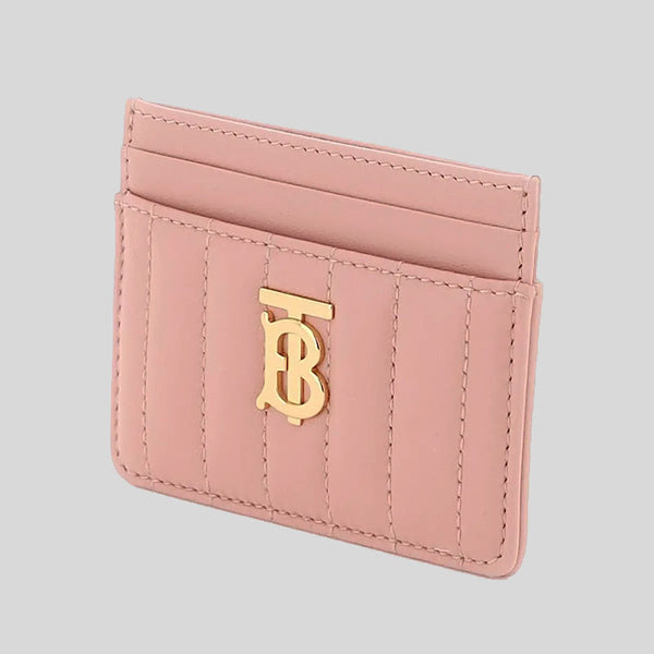 BURBERRY Quilted Leather Lola Card Case Dusky Pink 80623711