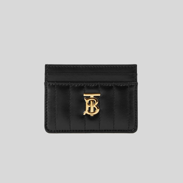 BURBERRY Quilted Leather Lola Card Case Black 80623741
