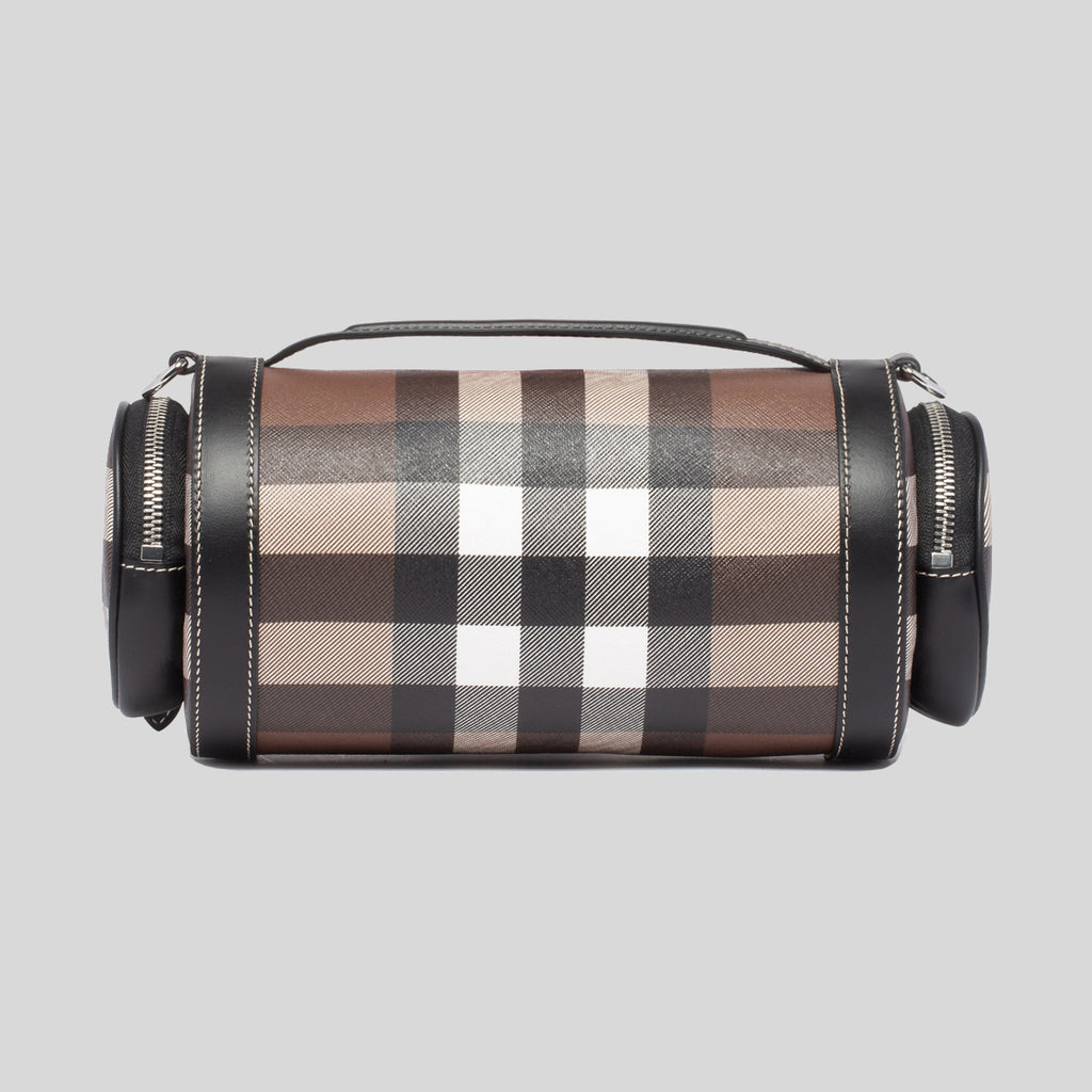 Burberry Dark Birch Brown Check Mini Bowling Bag