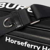 Burberry Unisex Black Horseferry Paddy Nylon Crossbody Bag Black 80648651