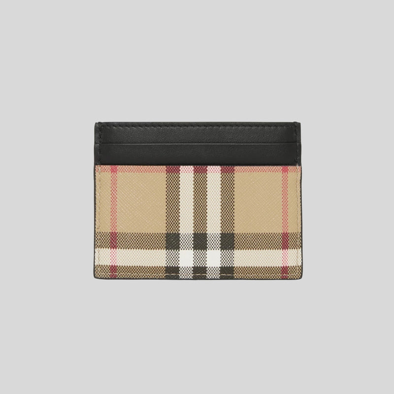 Burberry Vintage Check And Leather Card Case Archive Beige/Black 80654831 lussocitta lusso citta