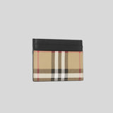 Burberry Vintage Check And Leather Card Case Archive Beige/Black 80654831