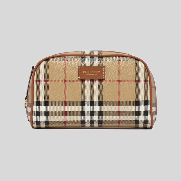 Burberry Small Check Travel Pouch Archive Beige 80671591 lussocitta lusso citta