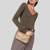 SAINT LAURENT YSL Loulou Mini Chain Bag In Quilted Lambskin Beige 821749AAEAX