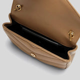 SAINT LAURENT YSL Loulou Mini Chain Bag In Quilted Lambskin Beige 821749AAEAX