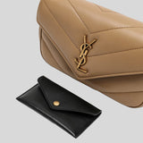 SAINT LAURENT YSL Loulou Mini Chain Bag In Quilted Lambskin Beige 821749AAEAX