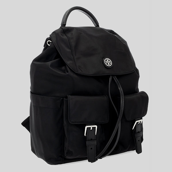 Tory Burch Nylon Flap Backpack Black 85061