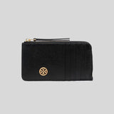 Tory Burch Robinson Top Zip Card Case Black 87162 lussocitta lusso citta