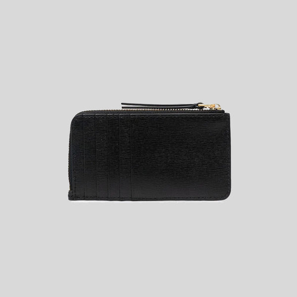 TORY BURCH Robinson Top Zip Card Case Black 87162