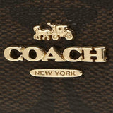 Coach Mini Skinny Id Case In Signature Canvas Brown Black 88208