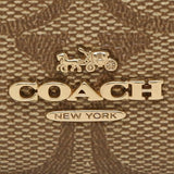 Coach Mini Skinny Id Case In Signature Canvas Khaki Saddle 88208