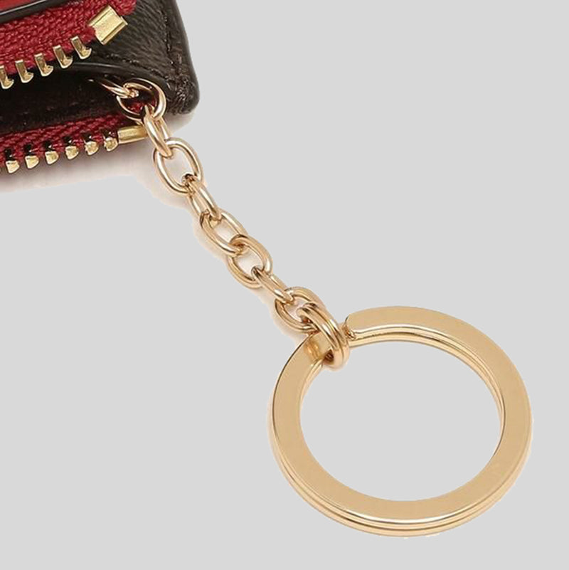 COACH Mini Skinny Id Case In Signature Canvas Brown 1941 Red 88208