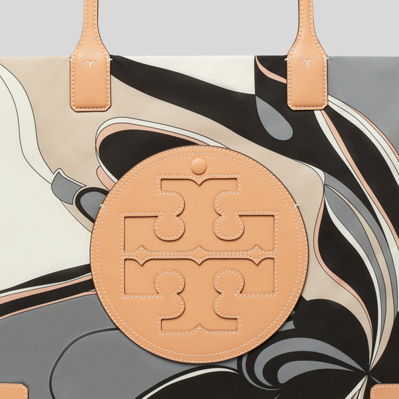 TORY BURCH Ella Tulip Printed Tote Bag Natural Multi 88237