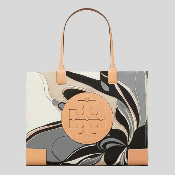 TORY BURCH Ella Tulip Printed Tote Bag Natural Multi 88237