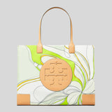 TORY BURCH Ella Tulip Printed Tote Bag Green Multi 88237