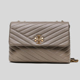 TORY BURCH Kira Chevron Convertible Shoulder Bag Gray Heron 90446