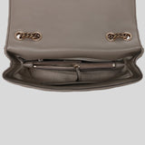 TORY BURCH Kira Chevron Convertible Shoulder Bag Gray Heron 90446