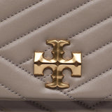 TORY BURCH Kira Chevron Convertible Shoulder Bag Gray Heron 90446