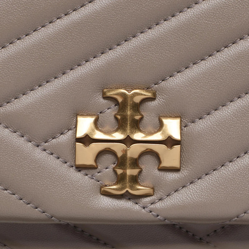TORY BURCH Kira Chevron Convertible Shoulder Bag Gray Heron 90446