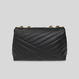 TORY BURCH Kira Small Chevron Convertible Shoulder Bag Black 90452