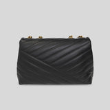 TORY BURCH Kira Small Chevron Convertible Shoulder Bag Black 90452
