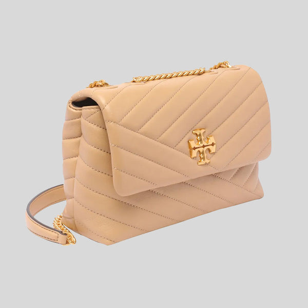 TORY BURCH Kira Small Chevron Convertible Shoulder Bag Desert Dune 90452