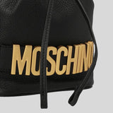 MOSCHINO Logo Plaque Bucket Bag Black A8417