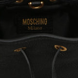 MOSCHINO Logo Plaque Bucket Bag Black A8417
