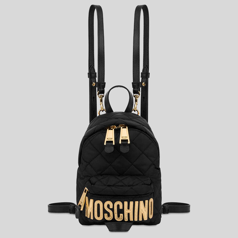 Moschino Quilted Logo-Plaque Mini backpack/Crossbody Bag B7609 lussocitta lusso citta
