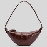 LEMAIRE Medium Croissant Bag Coated Cotton Chocolate Fondant BG0001LF1329