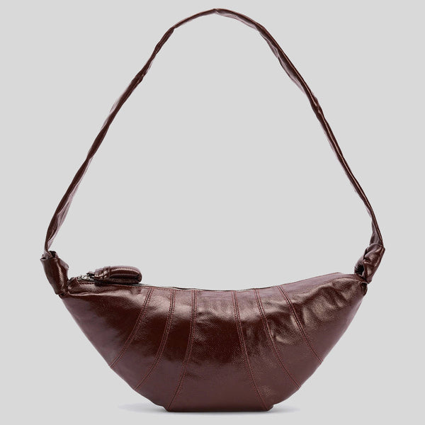 LEMAIRE Medium Croissant Bag Coated Cotton Chocolate Fondant BG0001LF1329