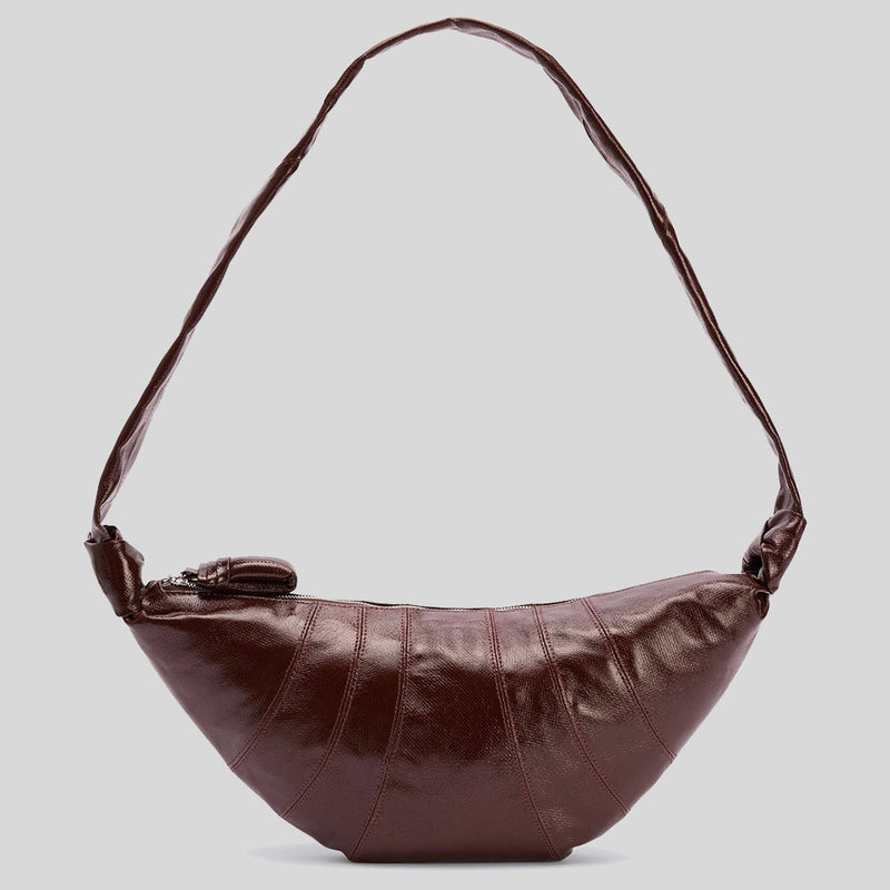 LEMAIRE Medium Croissant Bag Coated Cotton Chocolate Fondant BG0001LF1329