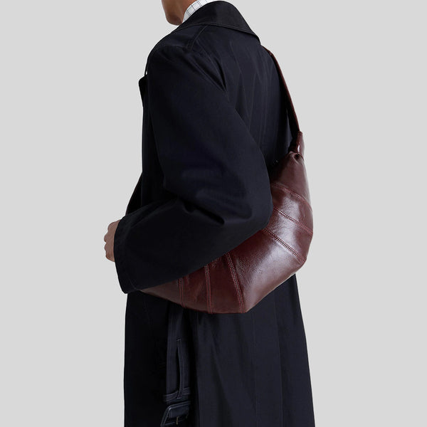 LEMAIRE Medium Croissant Bag Coated Cotton Chocolate Fondant BG0001LF1329