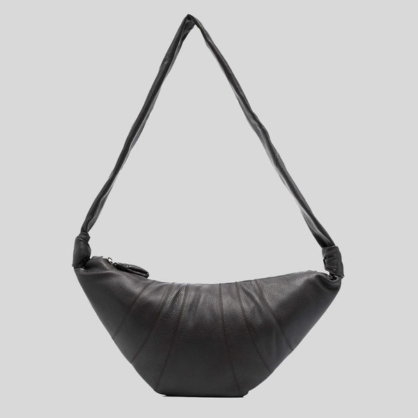 LEMAIRE Medium Croissant Bag Soft Grained Leather Black BG0001LL0018