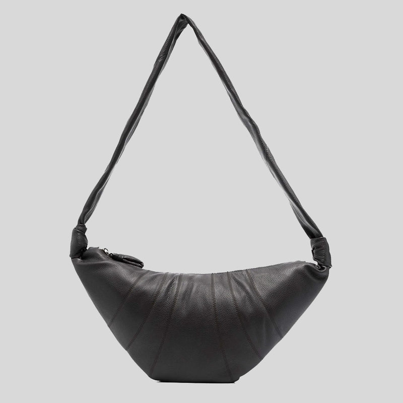 LEMAIRE Medium Croissant Bag Soft Grained Leather Black BG0001LL0018