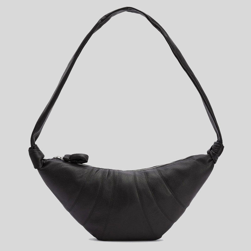 LEMAIRE Medium Croissant Bag Soft Grained Leather Black BG0001LL0018