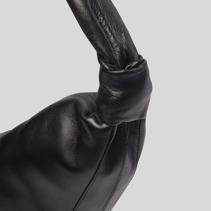 LEMAIRE Medium Croissant Bag Soft Grained Leather Black BG0001LL0018