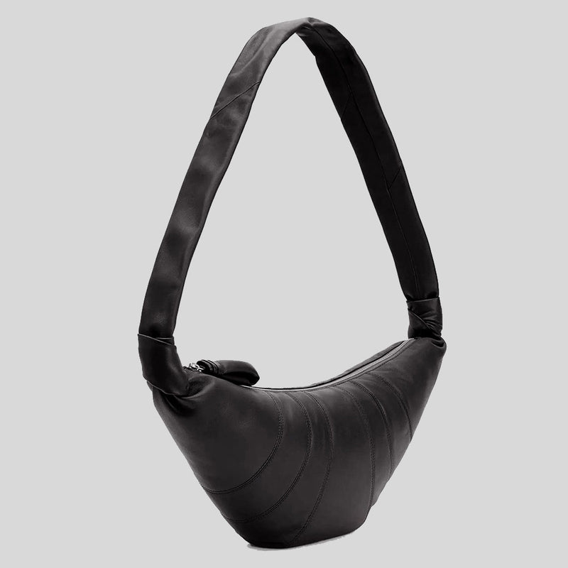 LEMAIRE Medium Croissant Bag Soft Grained Leather Black BG0001LL0018