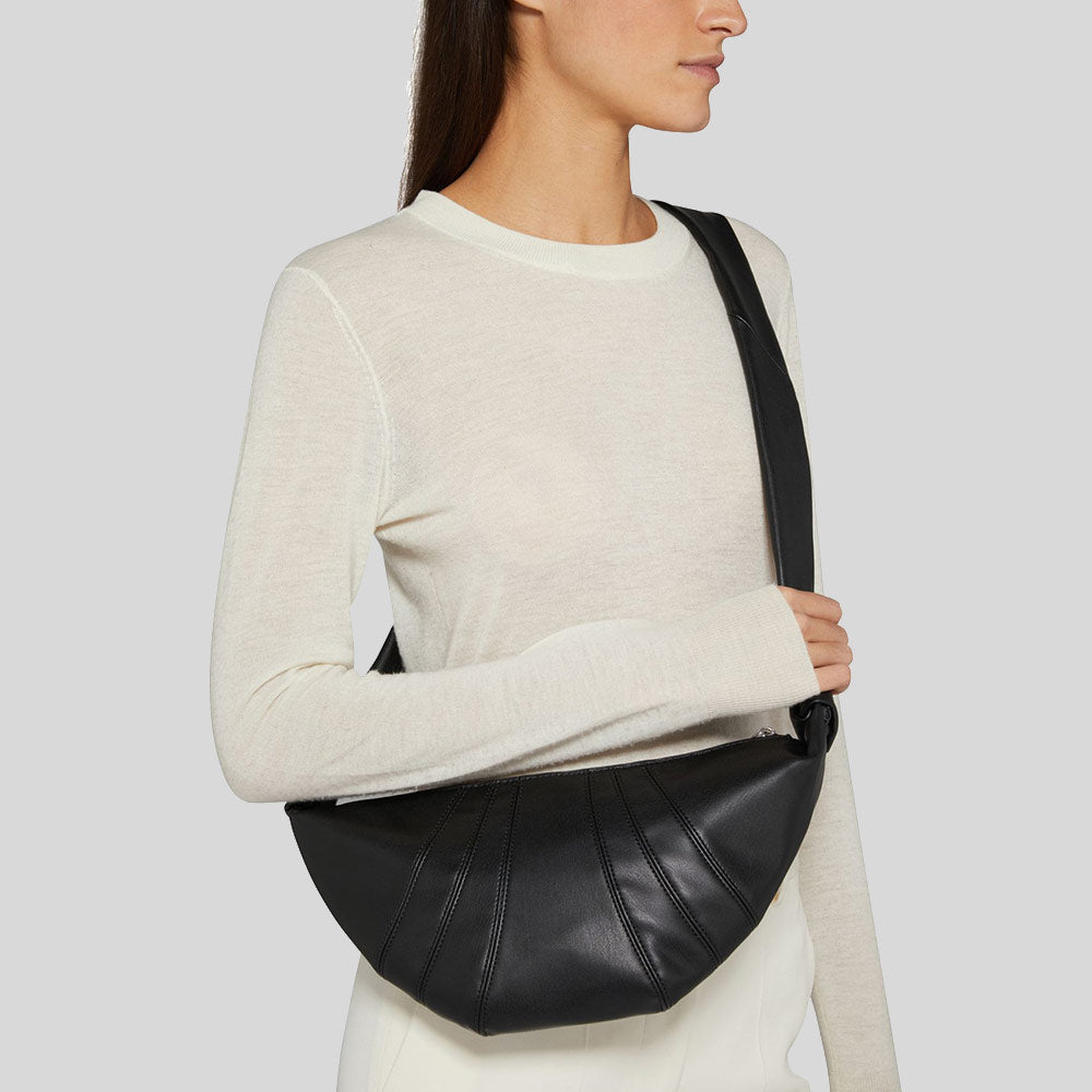 LEMAIRE Small Croissant Bag Soft Nappa Leather Black BG0003LL095