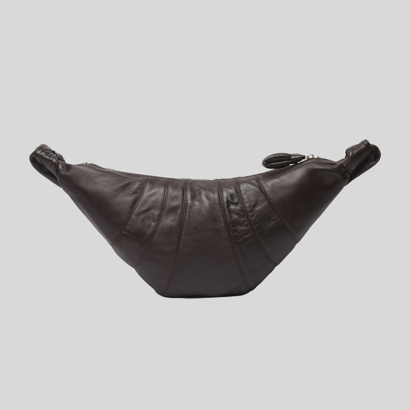 LEMAIRE Small Croissant Bag Soft Nappa Leather Dark Chocolate BG0003LL095